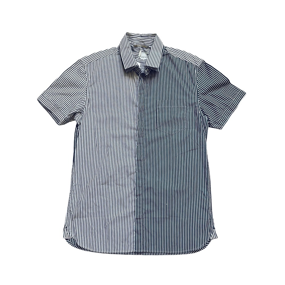 Minimalist Jack & Jones Lilian Striped Short Sleeve Shirt M Navy White